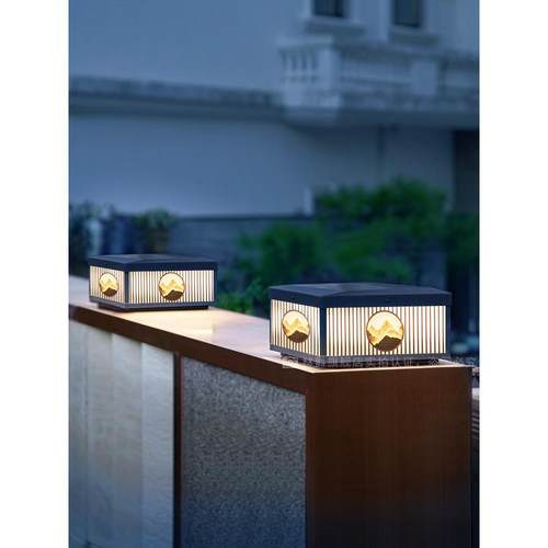 日照金山阳能柱头灯别墅院庭围墙灯户太外防水门柱林爵（家大子灯