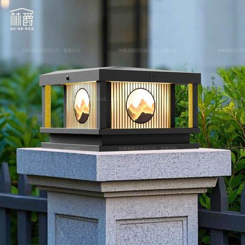 太能柱头灯户外别墅院子林爵（家灯门柱灯阳室外围墙庭院接大门柱