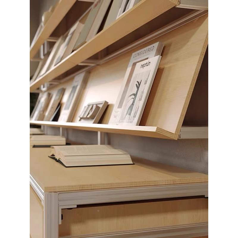 架桦木海洋板铝纳MCN型材中岛件台展示架多层收架文抽屉展览书陈