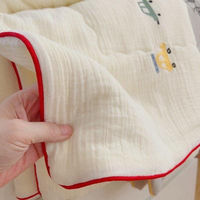 夏卡通小汽车刺绣全儿童双层纱凉GUR被空调被季夏可棉水洗幼儿园