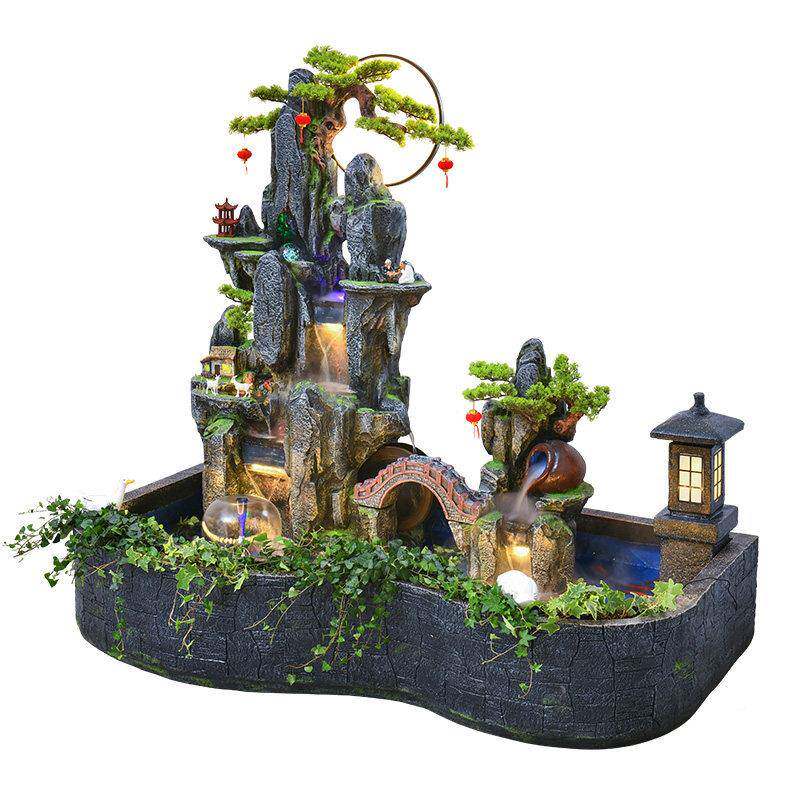 大型假山流水摆件瀑布喷泉园环水庭院酒店循花景露台造景户外2305