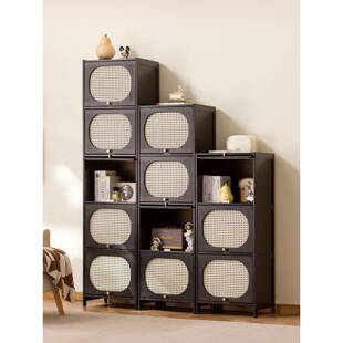 转书架落地角置物窄缝柜儿童家收纳架柜子客厅中古风上25WZZ193翻