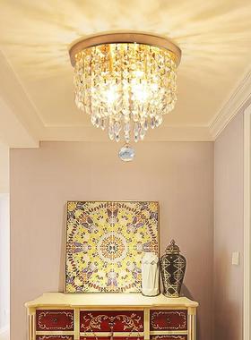 水晶廊灯过道灯嵌入走式关玄阳台灯客厅室小吊灯NCU欧式卧简约简