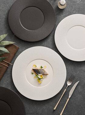 瓷牛排餐盘家陶用型MVS西餐意大盘利面盘沙拉日式高端呈新现盘圆