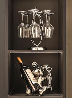 高档铁高艺红杯架酒脚挂创意20231205客厅摆件吊杯架倒挂悬挂收纳