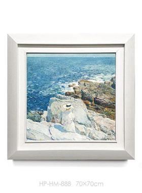 嘉生活印象派挂画洛、阿索尔覆古物QET观艺术绘画、海洋景人装饰