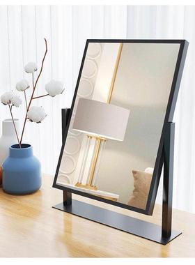 方形化妆镜台式面桌妆镜OTF镜折子叠宿舍学生美妆镜清面可翻化梳