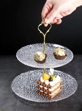创意玻璃UWB包蛋面糕架茶水果多层点心盘三层甜品台下午展示糖果