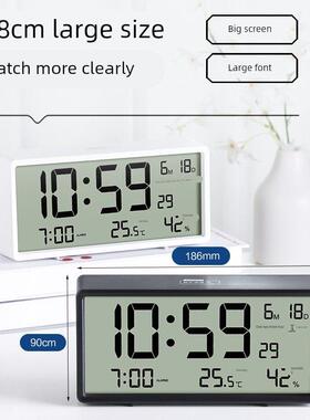 巴丝学电子闹钟背QAW光智床能家用生多功能温湿度计学康校大屏头