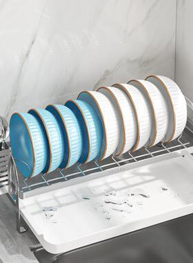 304不锈钢架碗沥水架厨房置物放碟盘屉子抽柜沥架碗架整GD055体橱