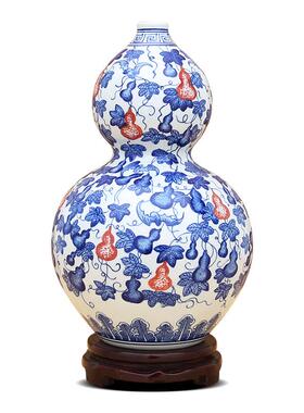 景镇陶瓷器中式青芦花德瓷葫花瓶CFO办公室古架博客厅酒柜装饰品