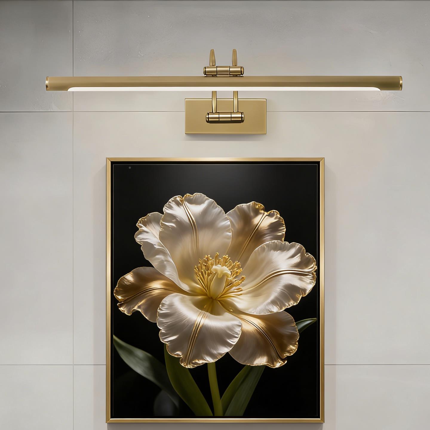 全铜轻奢灯客厅背景墙挂画廊墙壁装饰画镜走画画灯一字长条照8038