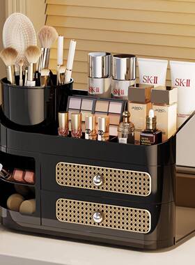 UEI化妆品收纳盒柜桌面级感梳妆台物架防尘护肤置品整高理箱2025