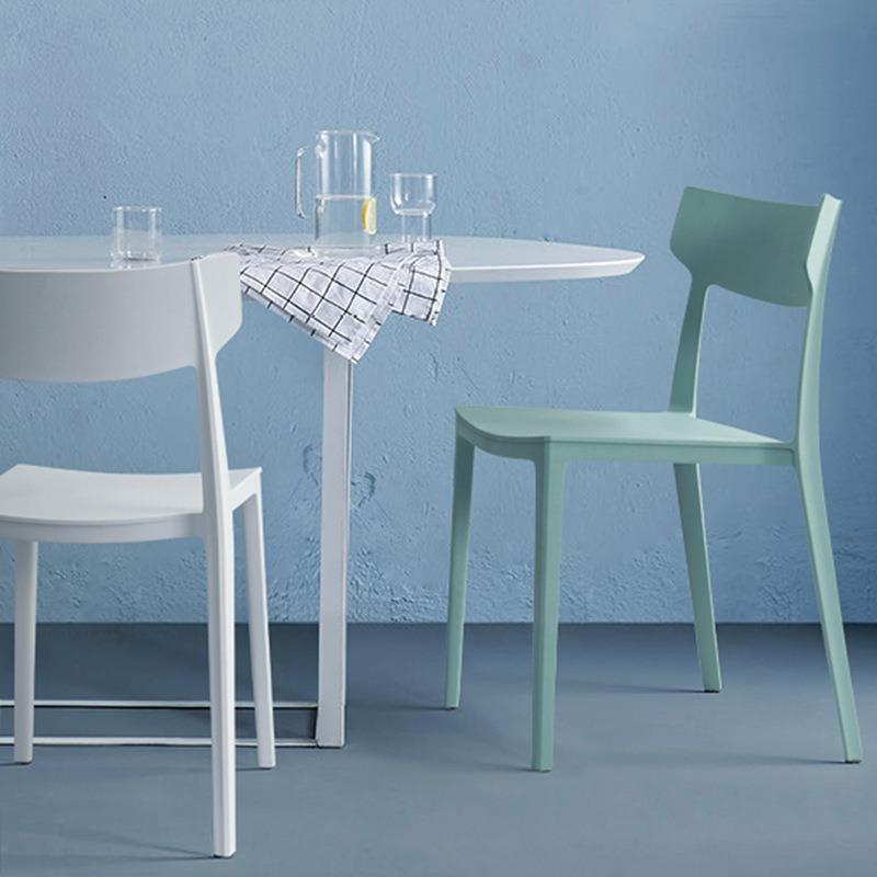 可水洗可叠落接待椅简约时尚会议椅休闲椅无扶手加厚塑料靠背餐椅