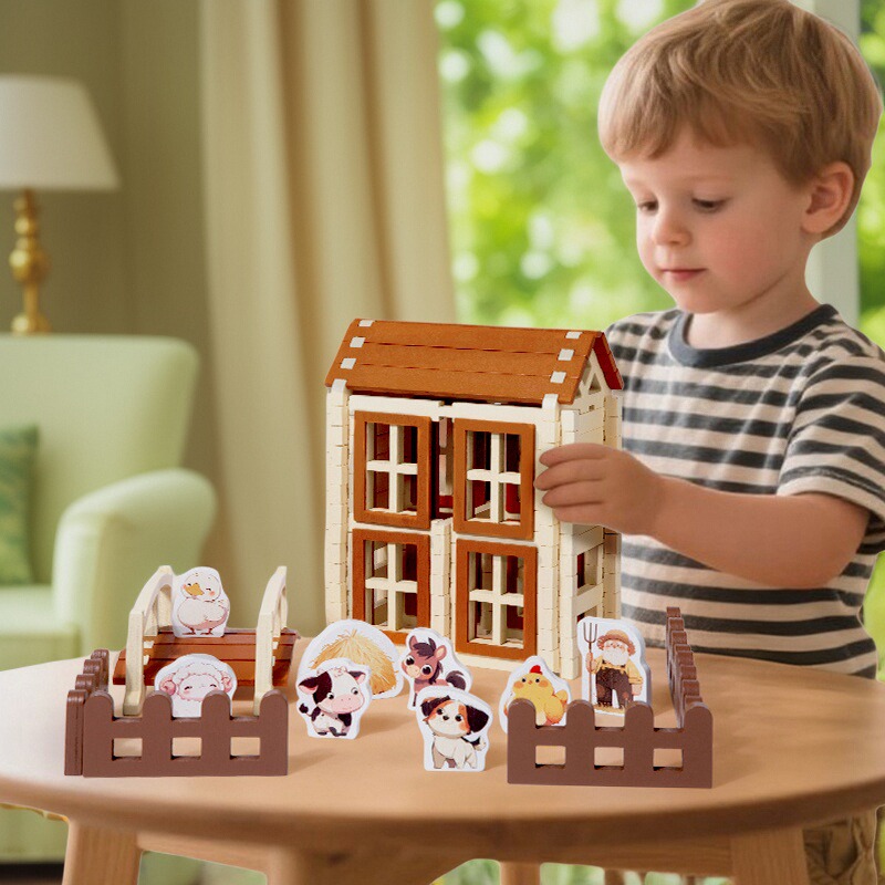 鲁班榫卯拼装建筑木质积木玩具