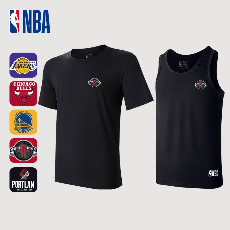 【2件】NBA正品速干男士短袖背心套装T恤无袖背心排汗透气内衣