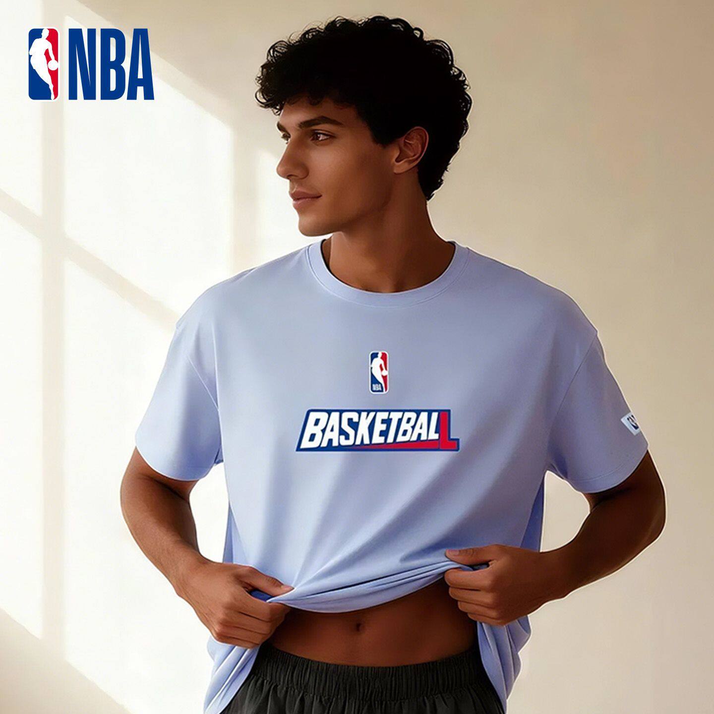 【2件装】NBAT恤男款凉感透气吸湿排汗男生内衣圆领内穿外搭短袖