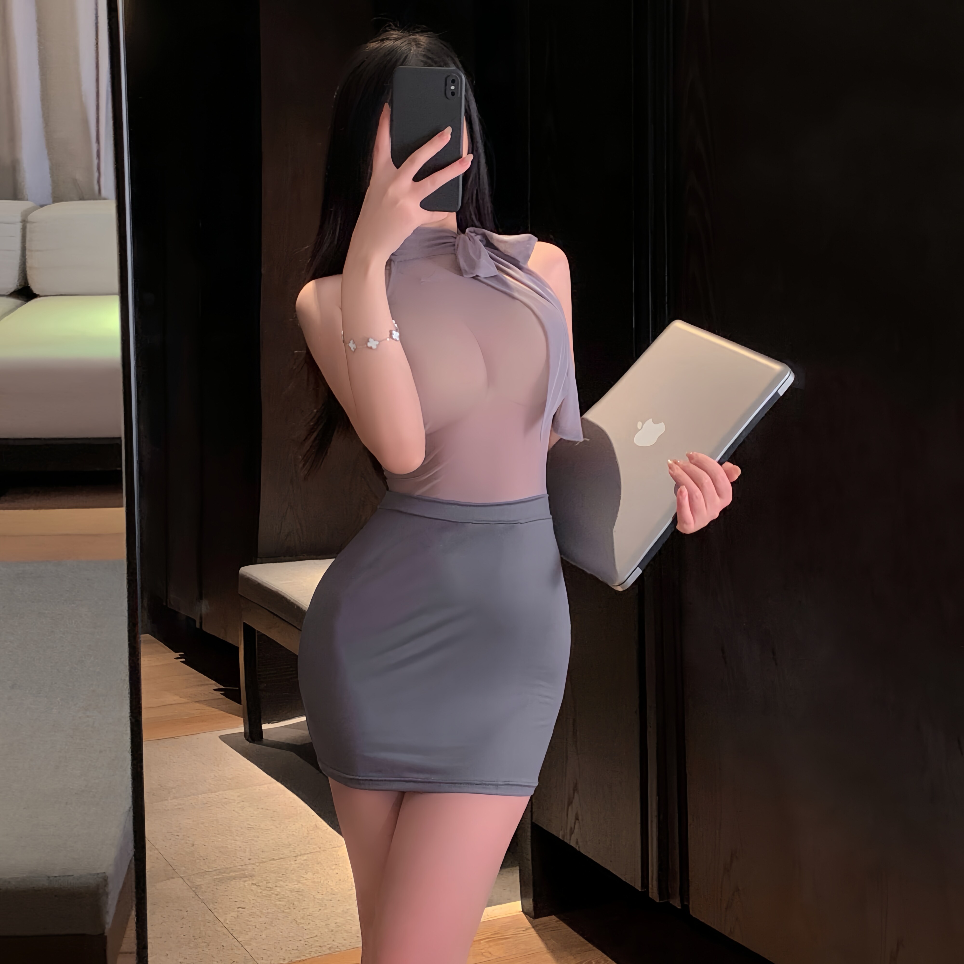 性感睡衣情趣内衣秘书制服诱惑透视包臀裙纯欲约会qq衣物趣味情调