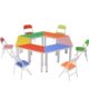 学校组合培训书桌彩色少儿美术桌中小学生辅导课桌椅梯形桌秋季 班