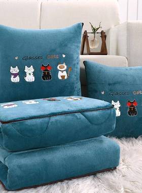 20头25新款一公抱枕被两用新款办室折叠小靠枕午睡枕被RFC二合靠