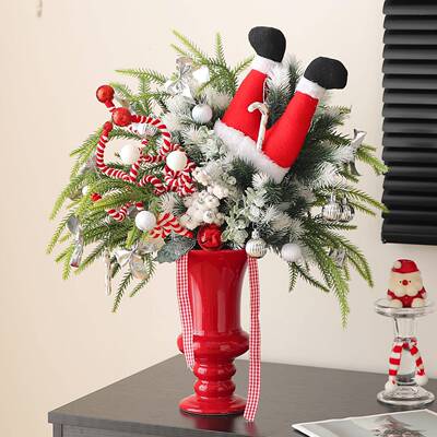 圣诞节主题场景氛围布置诞松装饰圣店zjc\/芷铺橱窗桌面树花摆件