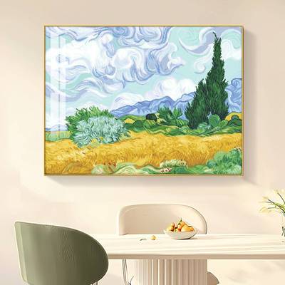 梵高里的丝柏树十字绣025新款现代田Q752客厅麦风景名画刺绣2手工