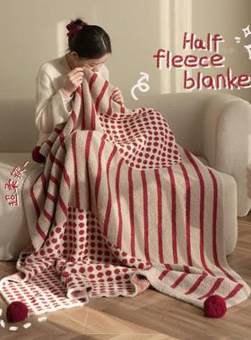 |糖豆系半NM4164毯边列绒毛毯春夏公盖毯卧室客厅沙发办室空调毯