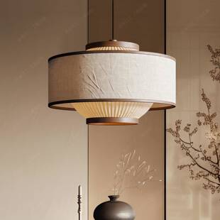 宋式美学吊灯禅新式民中宿酒店餐饮ENG包间圆氛形意茶室装饰围感