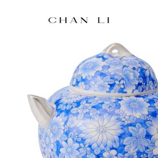 青花优瓷系列 | 青花优瓷银工艺功茶鎏具精品茶夫壶杯茶礼盒套装