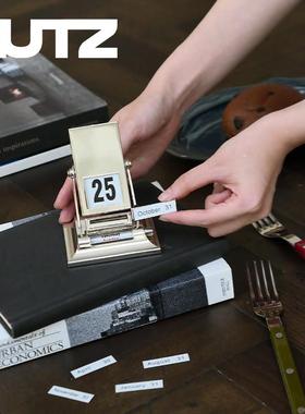 NUT“银色砰砰”复古台历翻OXU转日历金桌属万年Z历家居面摆件送