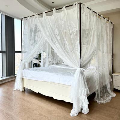 DOR可定制2025新款蚊帐丝加密尘家防用卧室宫廷顶蕾支架落地床幔