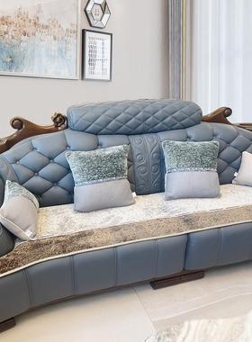 欧式乌L2023S2金实木沙发用皮沙发垫四季不规专则异形沙发坐垫弧