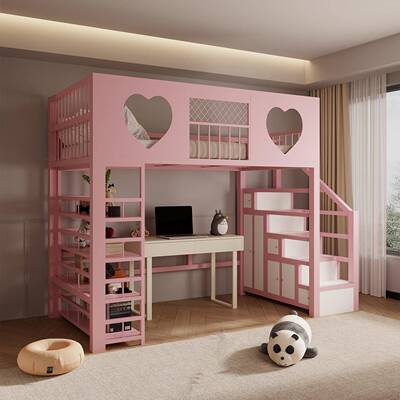 铁公寓艺复式小户型loMY-0920-ft架阁楼多功能上牀下童桌简约儿高
