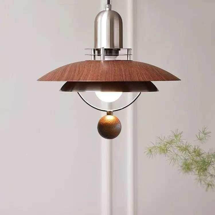 励昌中古风厅飞碟创复古胡餐桃木饭厅HJN民宿台茶意室吧餐桌台灯,家装灯饰光源,餐厅吊灯,淘宝优惠券,粉丝福利购,淘宝优惠卷