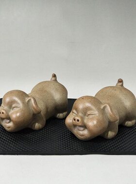 一对可爱小猪情侣小摆件漂亮猪创意办公桌装饰品鱼缸造景迷你摆设