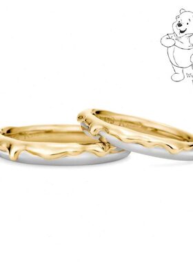 维尼熊戒指女可爱甜美蜂蜜罐子情侣对戒开口可调节噗噗熊抱钻指环