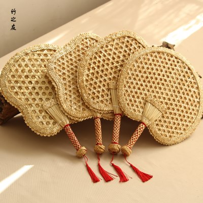 手工扇子麦秸扇编织蒲扇纳凉手摇宝贝扇麦秆圆扇团扇舞蹈装饰老式