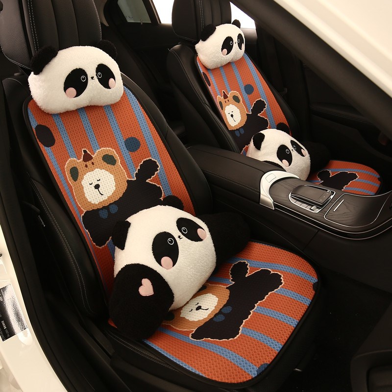 汽车坐垫四e季通用座垫冬季车载可爱卡通女神座椅套座套高级感女