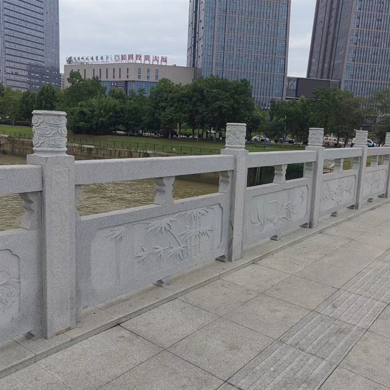 石雕桥石栏杆定制汉白玉大理石花岗岩护栏青石桥梁工程公园风景区