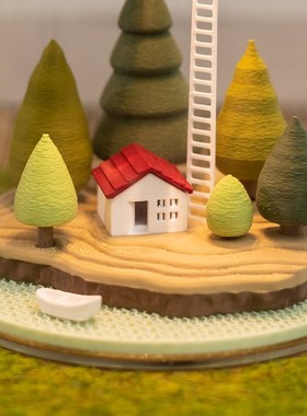 阿楹 奶油高级小众微景观摆件玻璃瓶 书桌房间氛围感装饰乔迁礼品