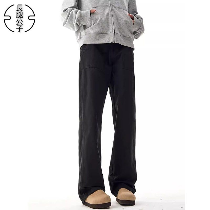 190瘦高个子男生直筒工装裤加长版宽松百搭美式韩版休闲长裤120cm