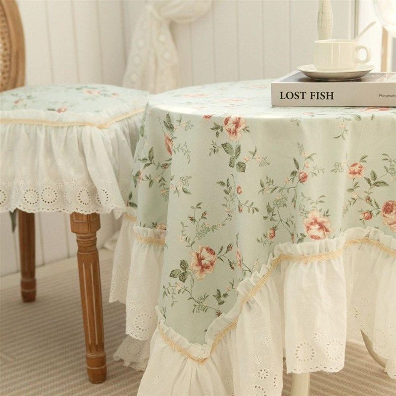 法式韩式田园公主风碎花蕾丝纯棉桌布盖布茶几布沙发盖布电视盖布,居家布艺,桌布,淘宝优惠券,粉丝福利购,淘宝优惠卷