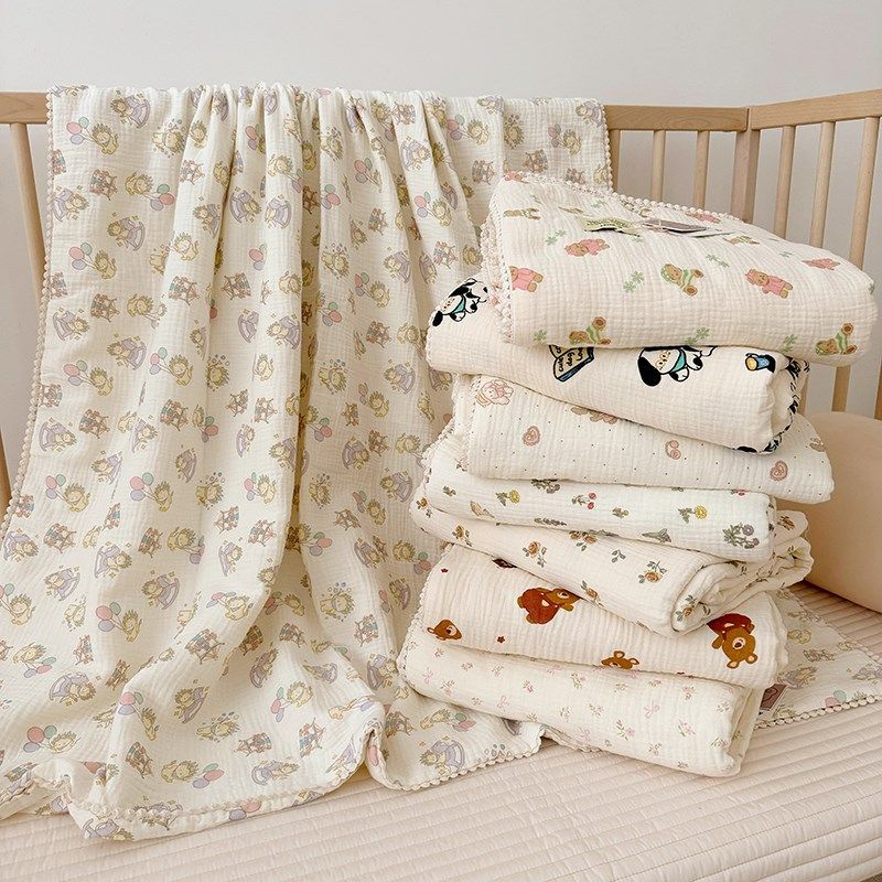 全棉A类宝宝六层纱布巾 宝宝盖毯浴巾加厚纯棉皱皱纱床单多用,床上用品,床单,淘宝优惠券,粉丝福利购,淘宝优惠卷