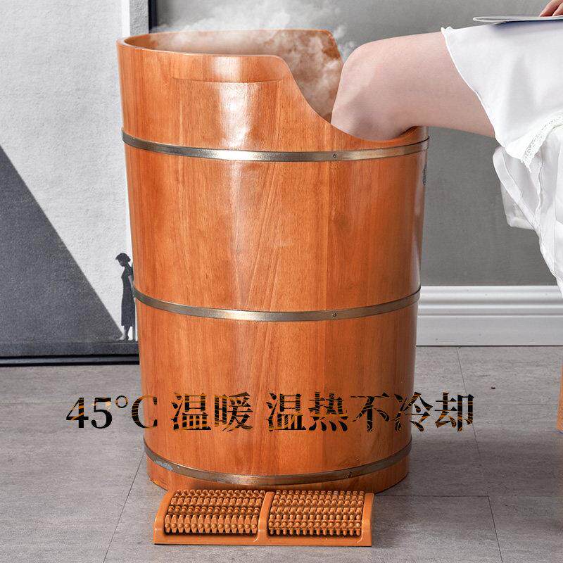 桶泡脚桶高深木桶过膝过小腿橡胶桶蒸脚蒸wy-xjm60家用实木熏质蒸