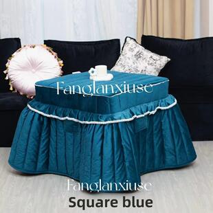 冬季 电炉罩双加绒烤 烤火被家厚用加正桌面子罩套方INV形桌罩厚款