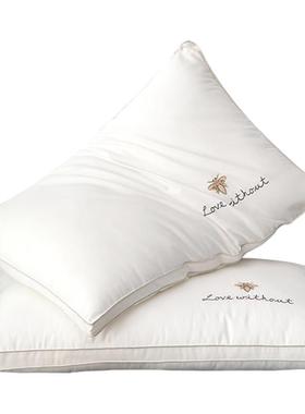 小家纺枕头双人林护颈椎酒柔软棉大豆纤维高中全低枕芯单人店xl20