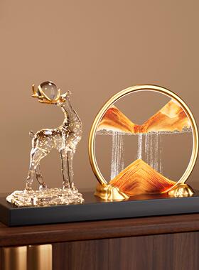 招财福鹿摆H-011件创意高沙档流画酒电视柜柜客厅玄关装居饰乔迁