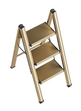 梯叠子家用折伸缩两用铝金三四步梯人11344字梯加步厚多功能登合