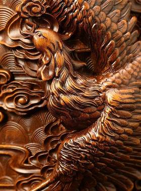 式龙品凤呈居祥落地大花瓶摆件一对中家居BJ202305客厅门厅装饰乔