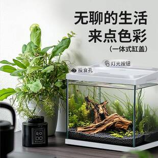 佳璐小型鱼缸璃家玻用生客厅办公室面态懒人免换水金鱼小鱼缸桌缸